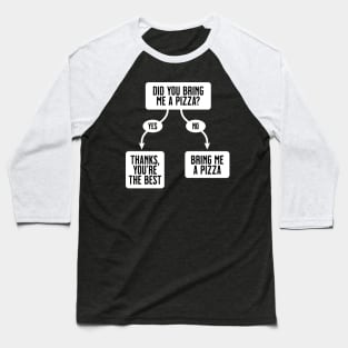 Did You Bring Me A Pizza? - Funny, Cute Flowchart Baseball T-Shirt